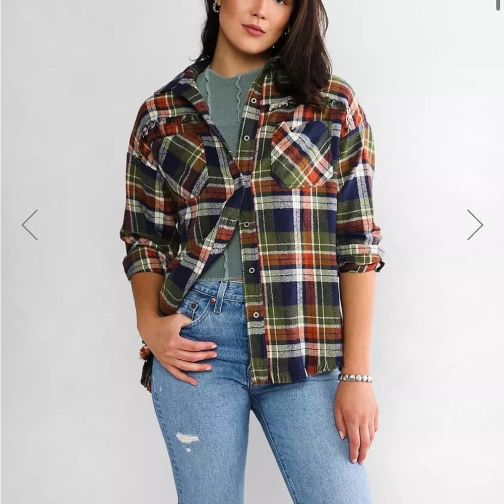 BKE Buckle boyfriend flannel, size M